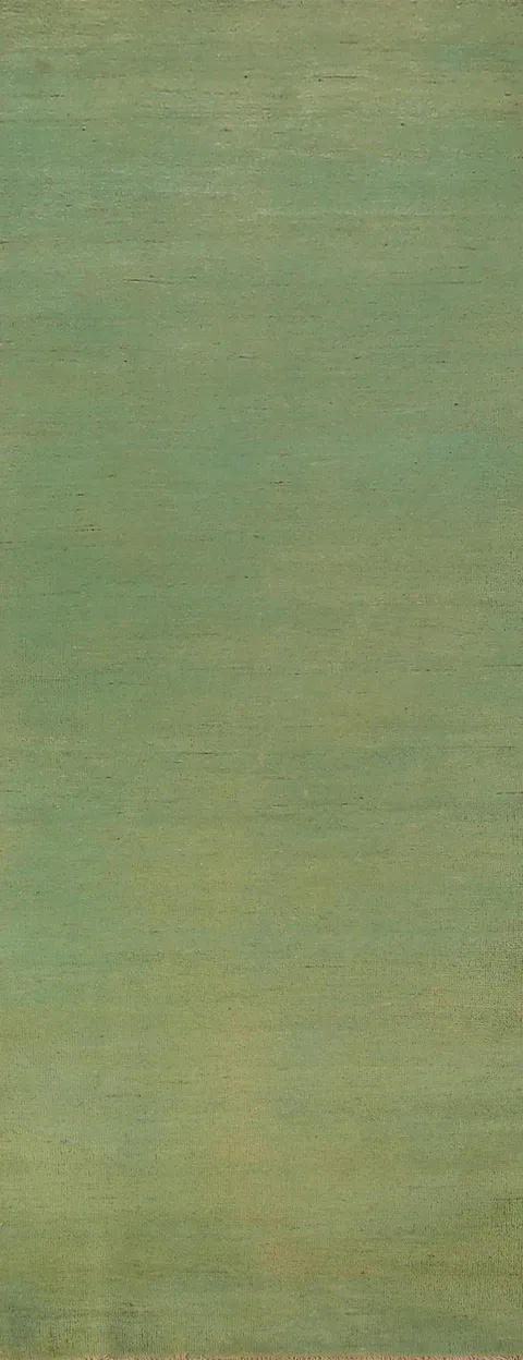 Green Modern Gabbeh Wool Runner Rug 3x10