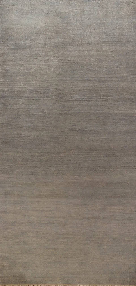Modern Gray Gabbeh Wool Runner Rug 3x10