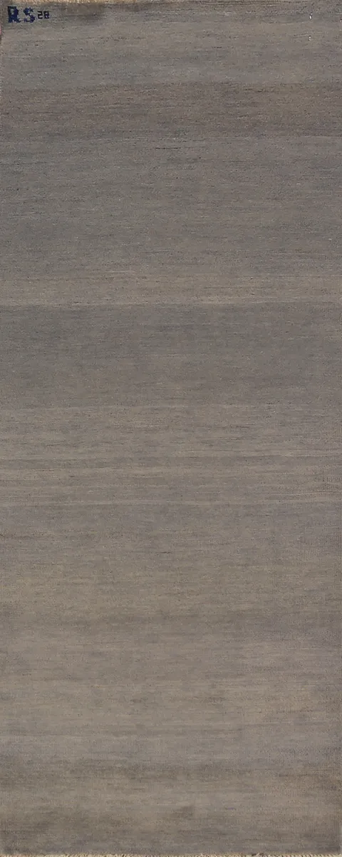 Gray Wool Gabbeh Oriental Runner Rug 3x9
