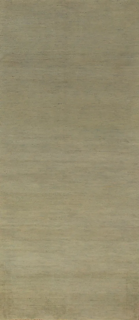 Light Green Modern Gabbeh Wool Runner Rug 3x10