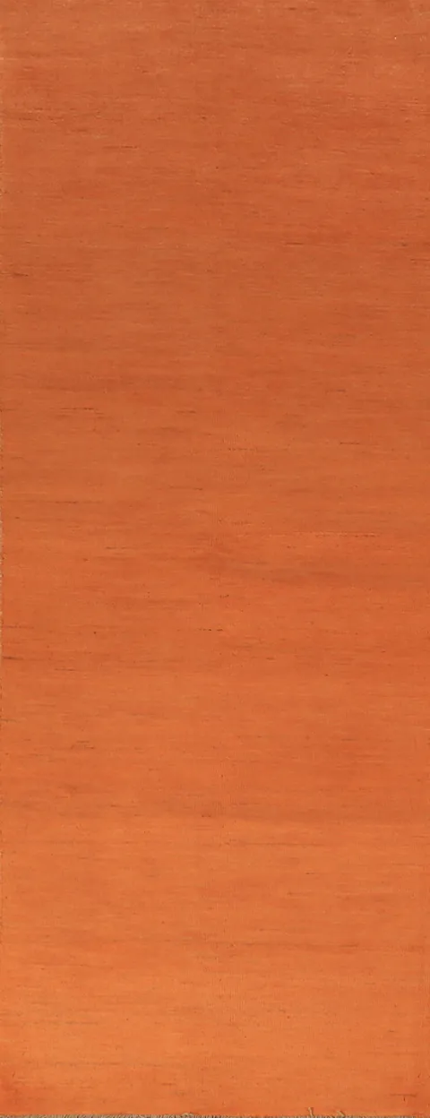 Orange Modern Gabbeh Wool Runner Rug 3x10