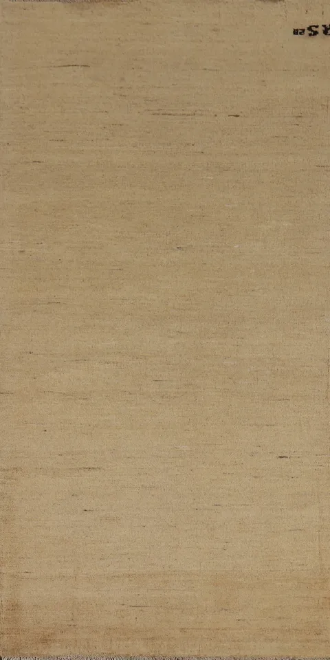 Beige Gold Gabbeh Oriental Runner Rug 3x8