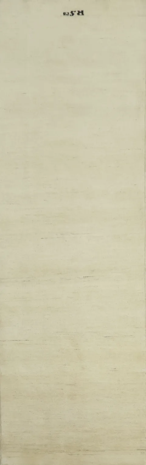 Minimalistic Gabbeh Beige Runner Rug for Chic Modern Interiors 3'x9'