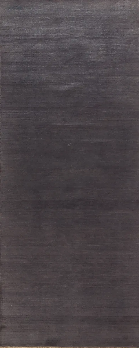 Modern Gray Gabbeh Wool Runner Rug 3x10