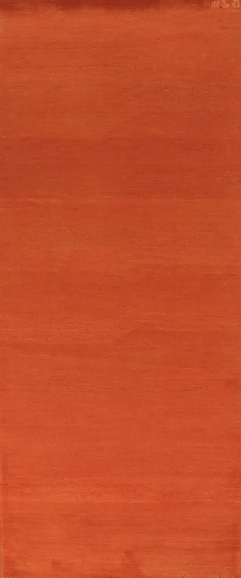 Orange Modern Gabbeh Wool Runner Rug 3x10