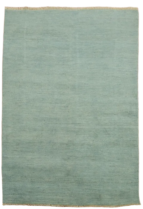 Light Blue Gabbeh Modern Wool Accent Rug 4x6