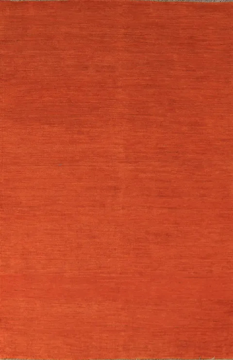 Orange Gabbeh Modern Wool Accent Rug 4x6