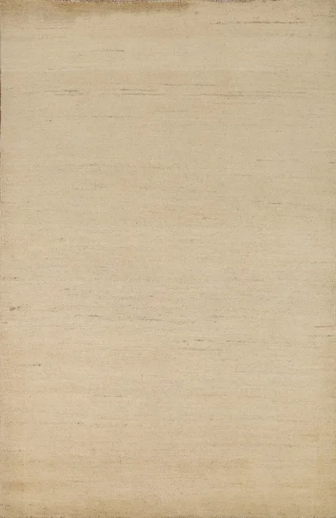 Solid Gabbeh Modern Wool Accent Rug 4x6
