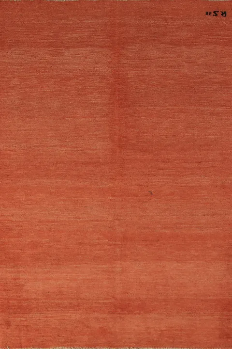 Orange Gabbeh Modern Wool Accent Rug 4x6