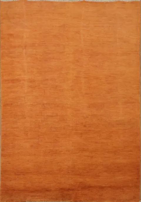 Orange Wool Indian Gabbeh Oriental Rug 5x6