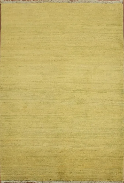 Yellow & Green Wool Gabbeh Oriental Foyer Rug 3x5