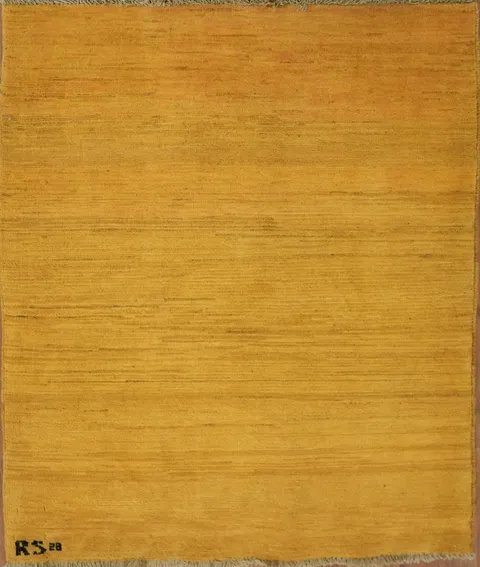 Yellow Wool Gabbeh Oriental Accent Rug 3x4