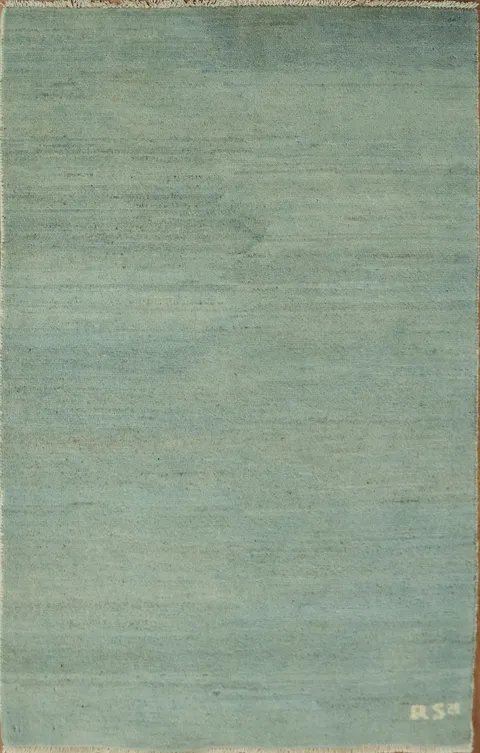 Modern Green & Blue Gabbeh Oriental Accent Rug 3x4