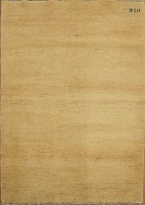 Modern Wool Gold Gabbeh Oriental Rug 3x5