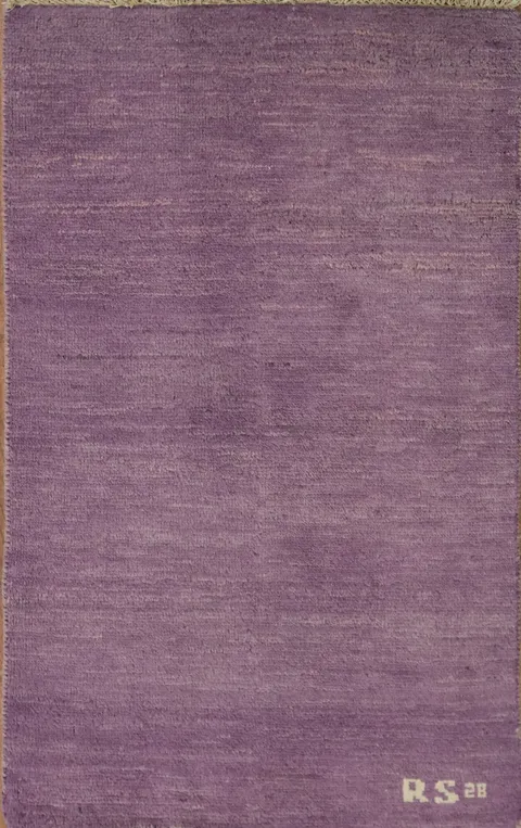 Purple Wool Handmade Gabbeh Oriental Rug 2x3