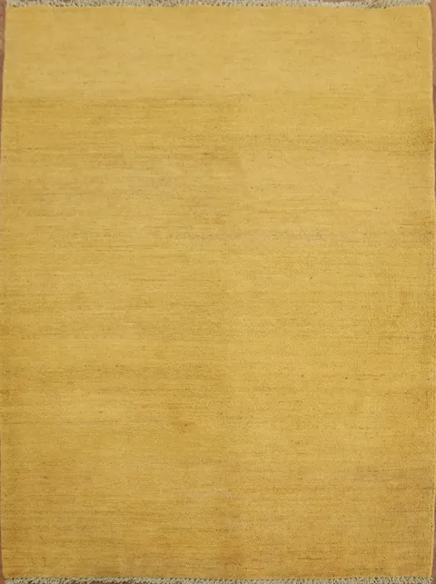 Modern Gold Gabbeh Oriental Rug 3x5