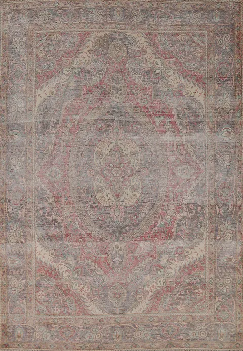 Vintage Wool Tabriz Persian Area Rug 7x9