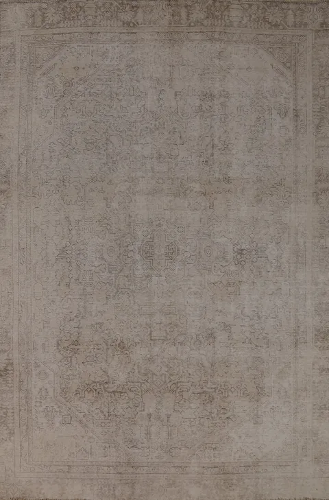 Geometric Wool Tabriz Persian Area Rug 7x10