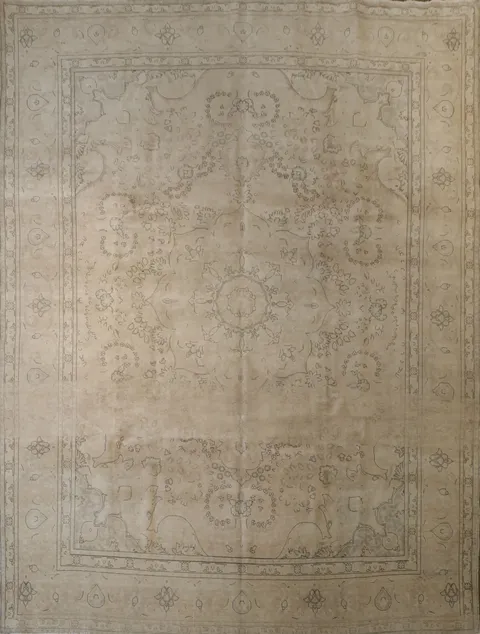 Vintage Floral Tabriz Persian Area Rug 10x13