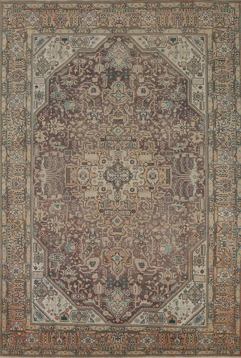 Geometric Tabriz Persian Area Rug 7x10