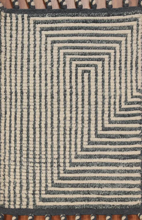 Geometric Wool Moroccan Indian Rug 2x3