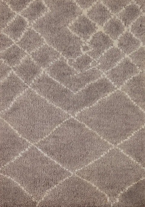 Brown Wool Moroccan Oriental Accent Rug 2x3