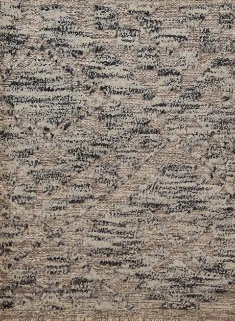 Modern Wool Moroccan Abstract Accent Rug 2x3