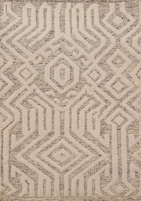 Geometric Wool Moroccan Oriental Accent Rug 2x3