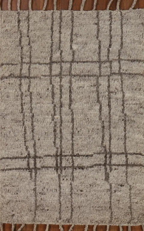 Abstract Wool Moroccan Oriental Accent Rug 2x3