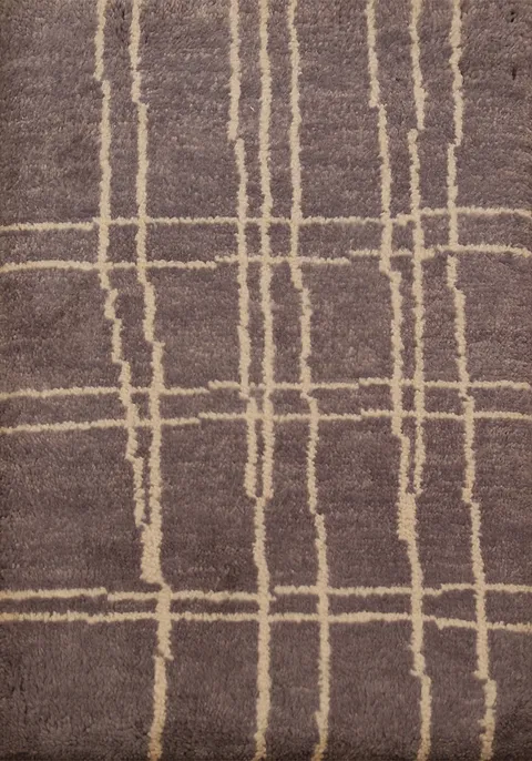 Dark Brown Wool Moroccan Indian Accent Rug 2x3