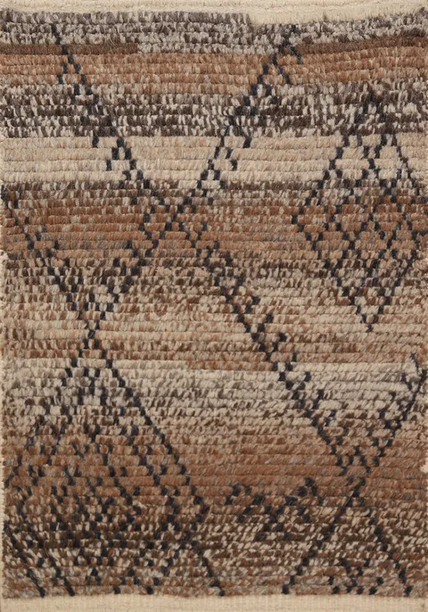Handmade Wool Moroccan Oriental Accent Rug 2x3
