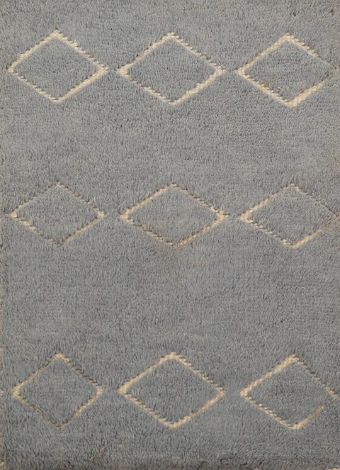 Contemporary Wool Moroccan Oriental Accent Rug 2x3