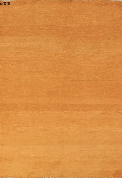 Yellow & Rust Gabbeh Wool Modern Rug 4x6