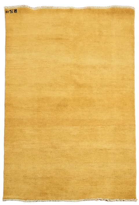 Yellow & Rust Gabbeh Wool Modern Rug 4x6