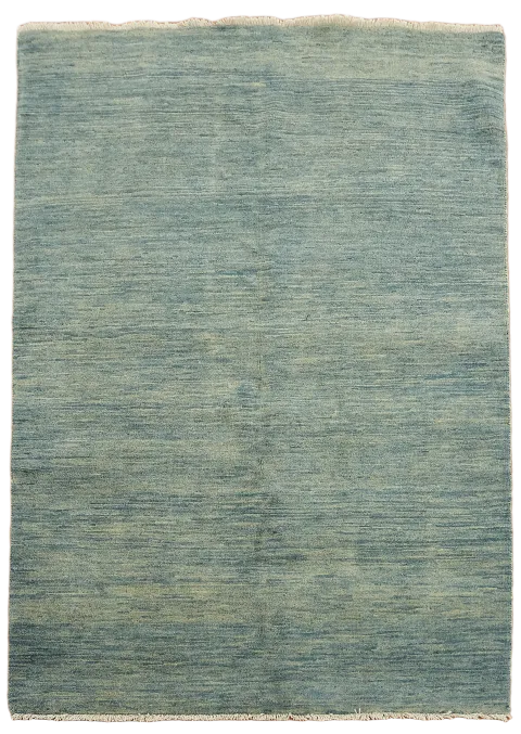Hand-Knotted Aqua Blue Gabbeh Wool Modern Rug 4'x6'