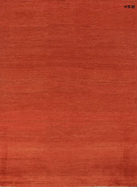 Orange Gabbeh Wool Modern Rug 4x6