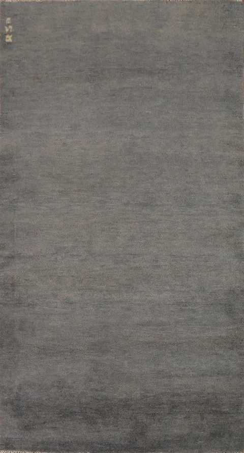 Gray Wool Modern Gabbeh Oriental Runner Rug 3x7