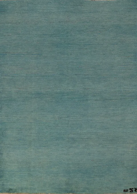 Aqua Blue Gabbeh Wool Modern Rug 4x6