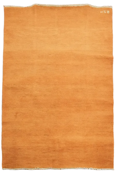 Orange Handmade Gabbeh Wool Modern Rug 4x6