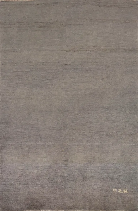Handmade Gray Gabbeh Wool Modern Rug 4x6