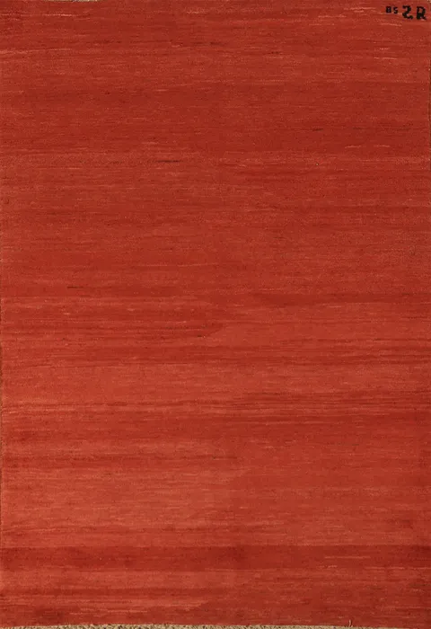 Orange Wool Striped Gabbeh Oriental Rug 4x6