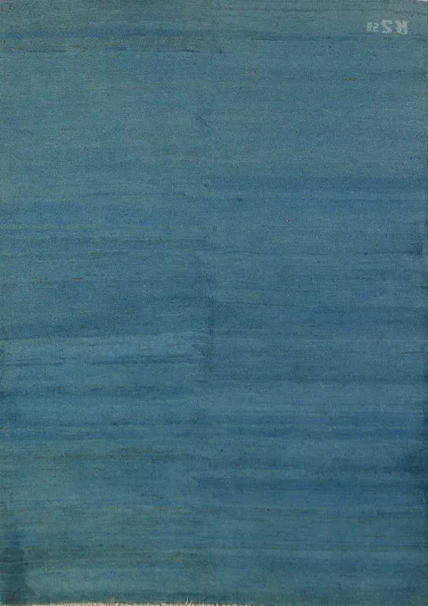 Blue Striped Modern Gabbeh Oriental Rug 4x5