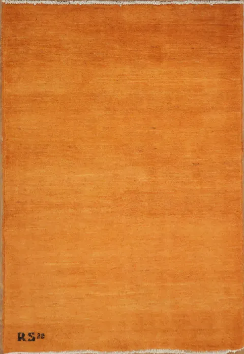 Orange Handmade Gabbeh Oriental Accent Rug 3x4