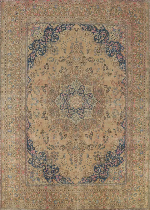 Handmade Wool Mashad Persian Area Rug 10x13