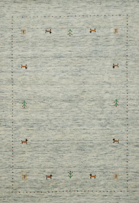 Little Animals Wool Gabbeh Soft Kids Room Rug 4'x6'