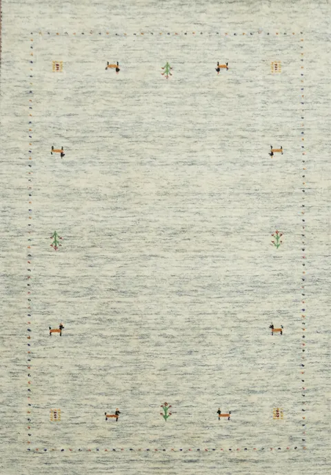 Little Animals Design Wool Gabbeh Oriental Rug 4x6