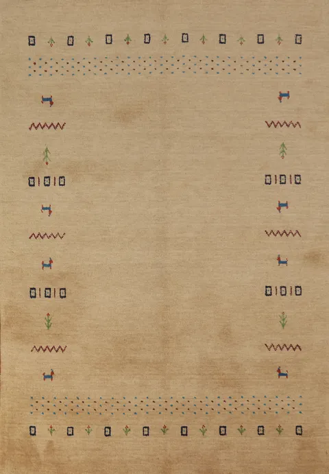 Tribal Wool Gabbeh Oriental Rug 5x7