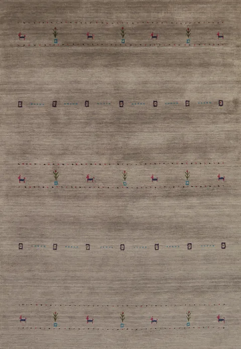 Animals Tribal Gabbeh Wool Area Rug 5x8