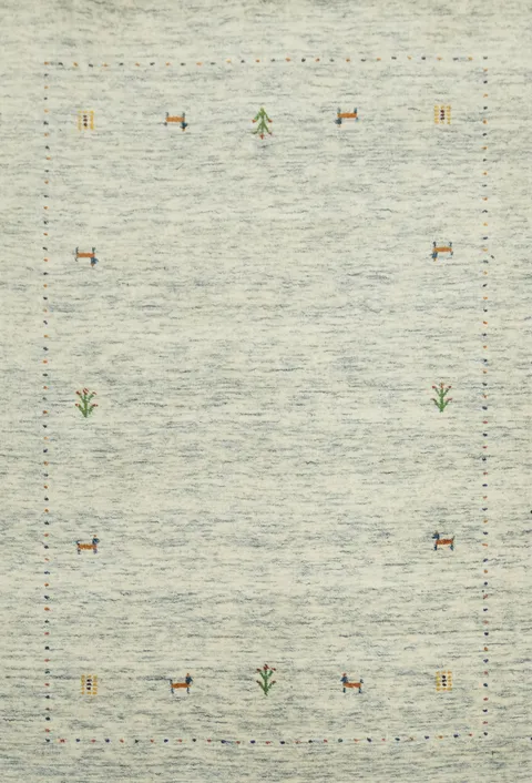 Little Animals Tribal Wool Gabbeh Oriental Rug 4x6