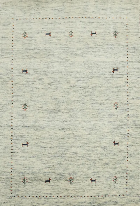Little Animals Wool Tribal Gabbeh Oriental Rug 4x6